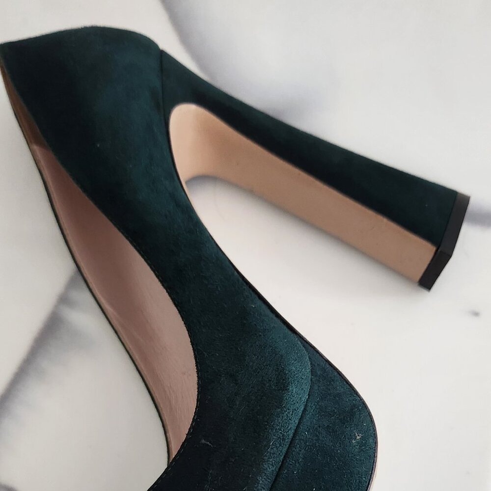 Miu Miu green velvet heels